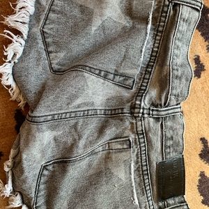 Black Free People Jean Star Jean Shorts